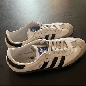 adidas Samba White and Black Athletic Shoes